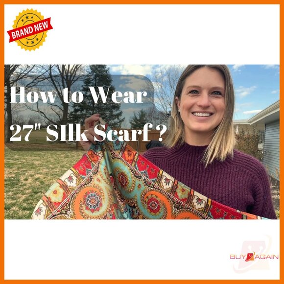 27x27 Mulberry Silk Square Scarf, Versatile Headscarf & Neckerchief - Picture 6 of 6